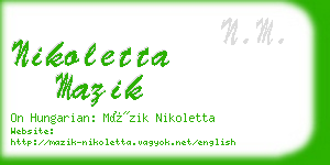 nikoletta mazik business card